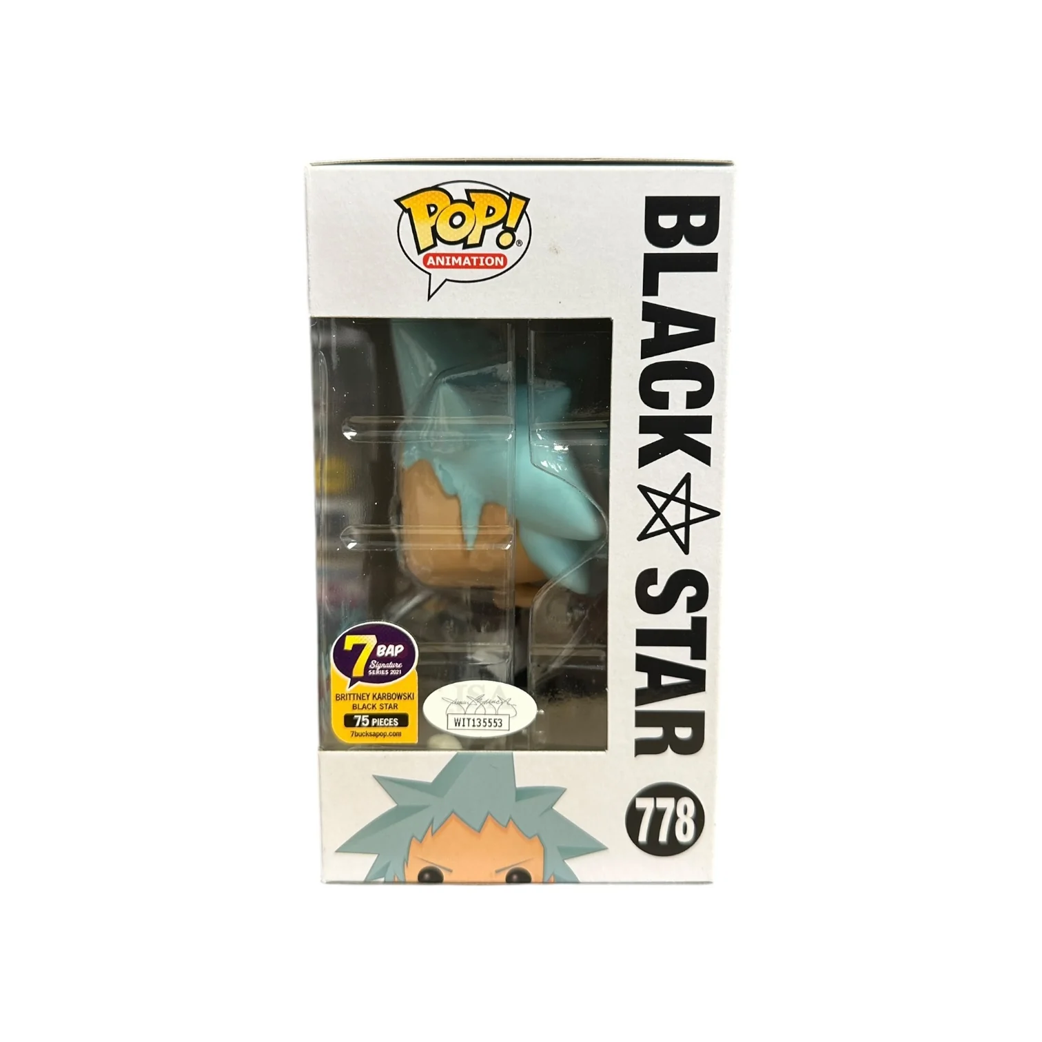Brittney Karbowski Signed Black Star #778 Funko Pop! - Soul Eater - 7BAP Signature Series 2021 LE75 Pcs - Condition 9/10 - JSA Witnessed Authentication - Image 2