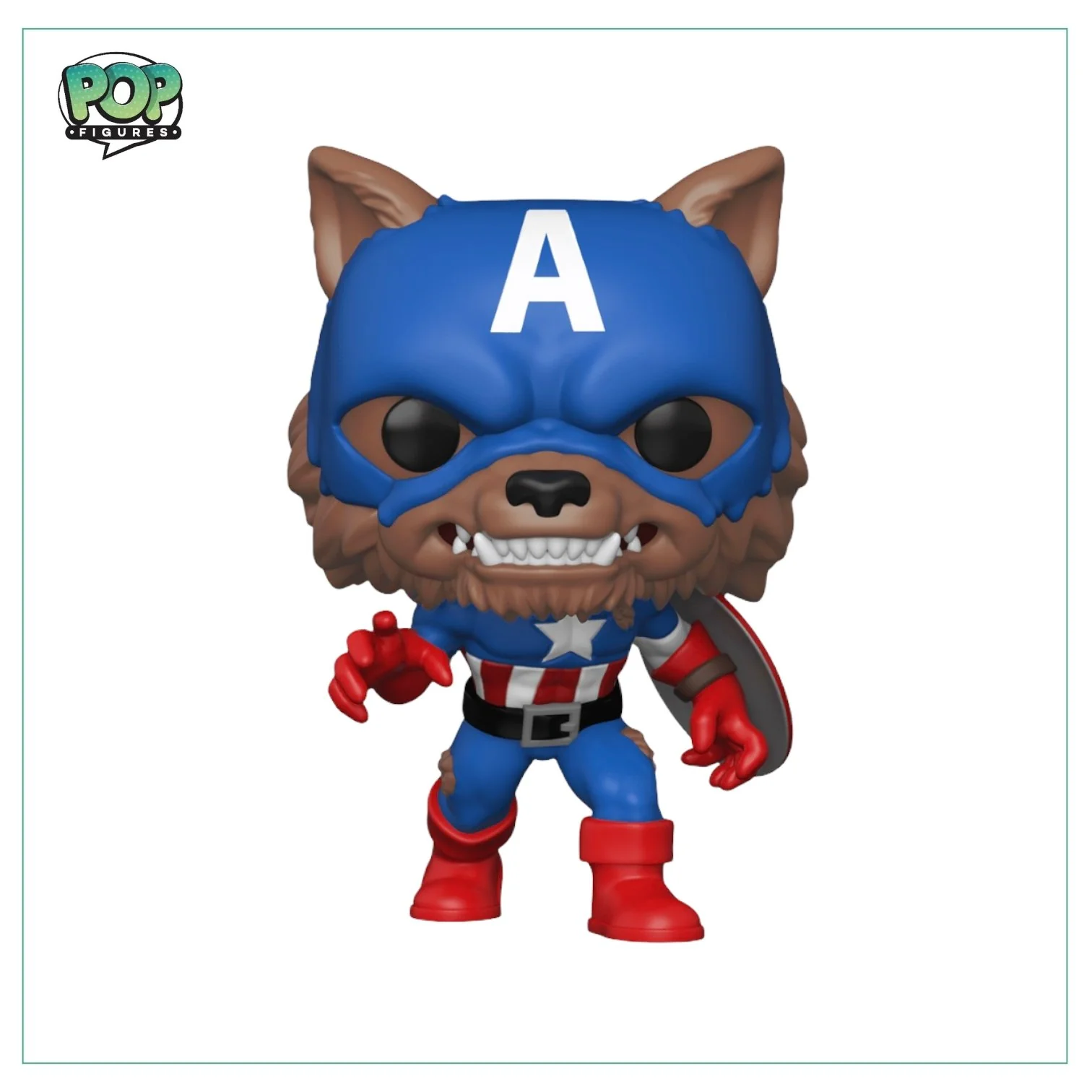 Capwolf #882 Funko Pop! Marvel - 2021 Virtual Funkon (Shared Sticker) - Image 2