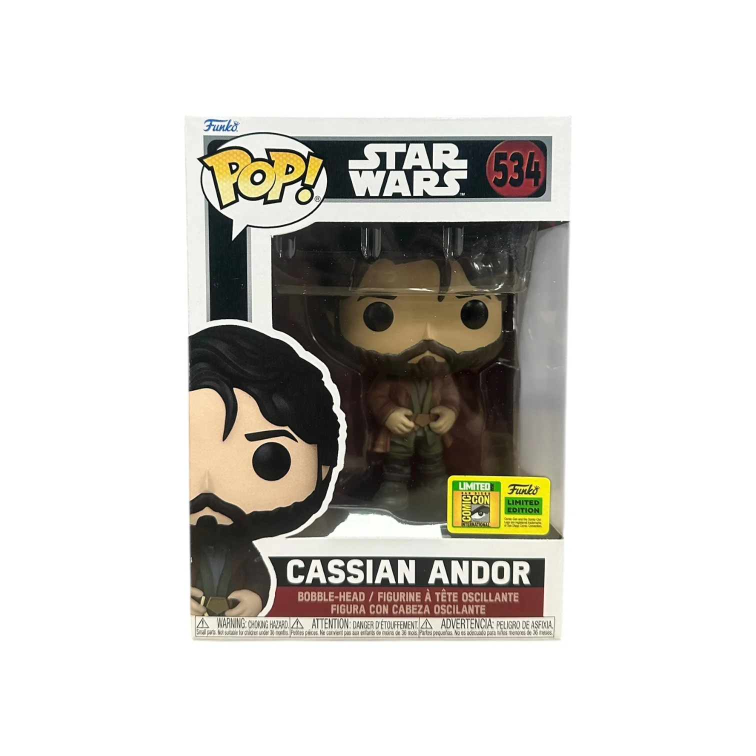 Cassian Andor #534 Funko Pop! - Star Wars: Andor - SDCC 2022 Official Convention Exclusive - Condition 9/10