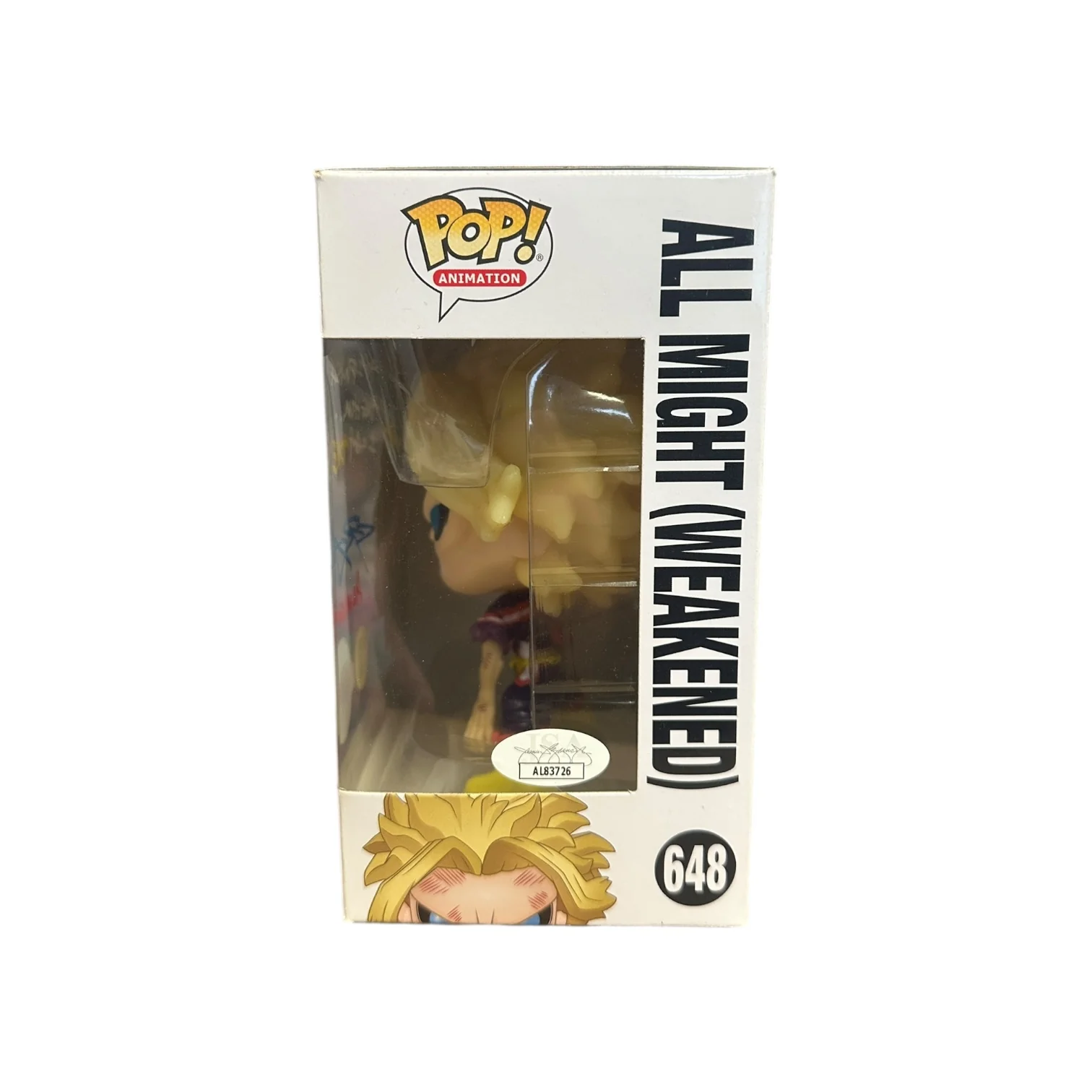 Christopher Sabat Signed All Might (Weakened) #648 (Glows in the Dark) Funko Pop! - My Hero Academia - Special Edition - Condition 8/10 - JSA Authenticated - Image 2