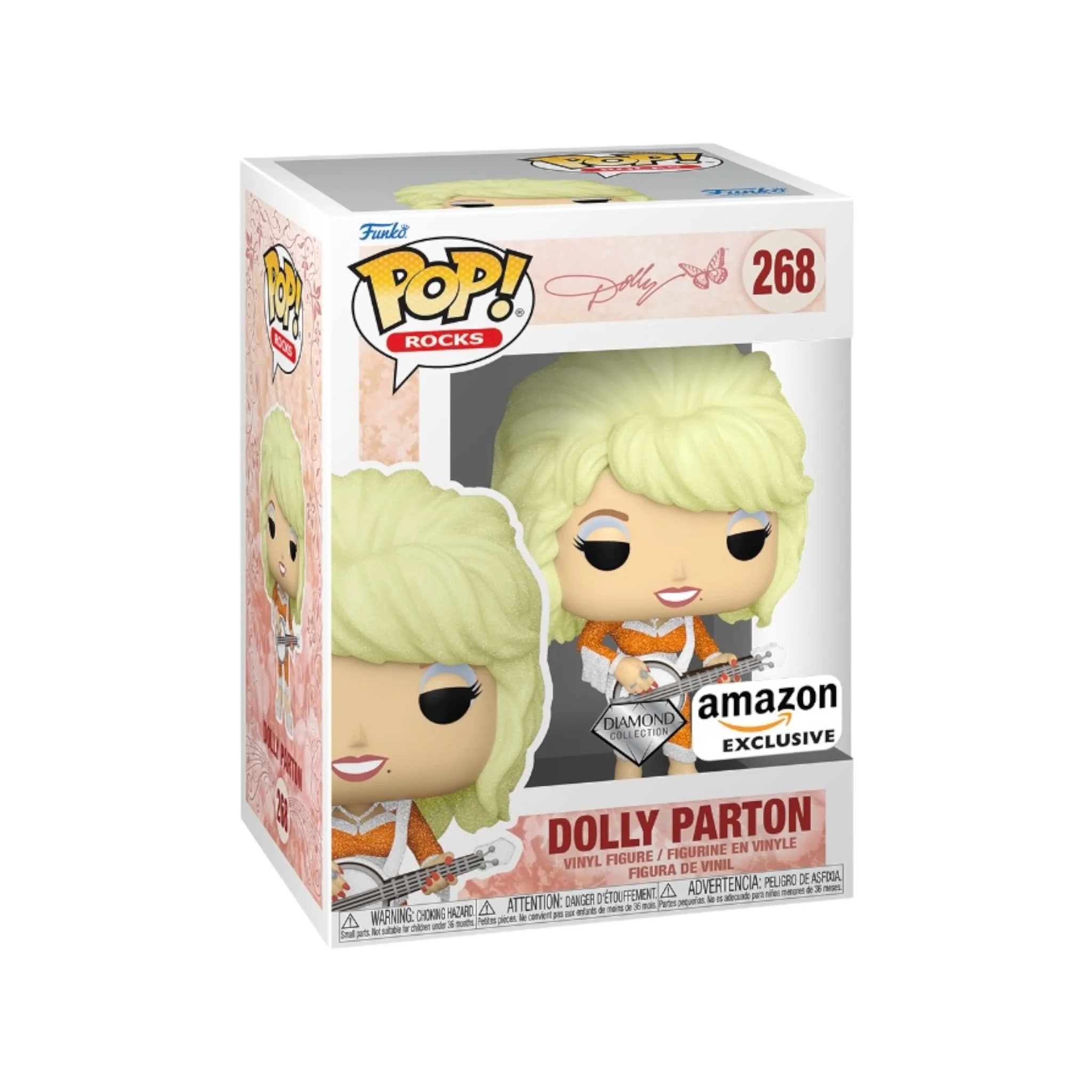 Dolly Parton #268 (Diamond Collection) Funko Pop! - Rocks - Amazon Exclusive