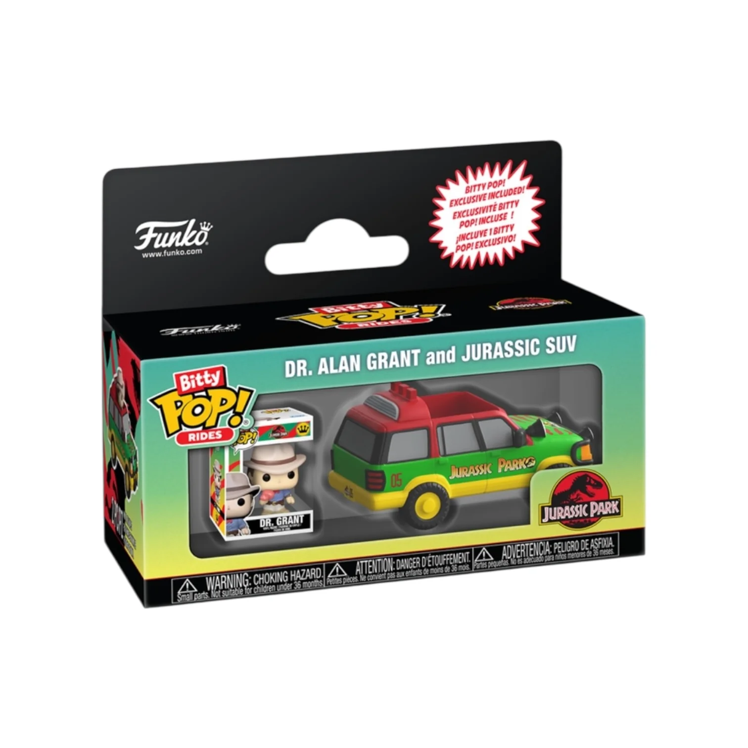 Dr. Alan Grant and Jurassic SUV Funko Bitty Pop Ride - Jurassic Park