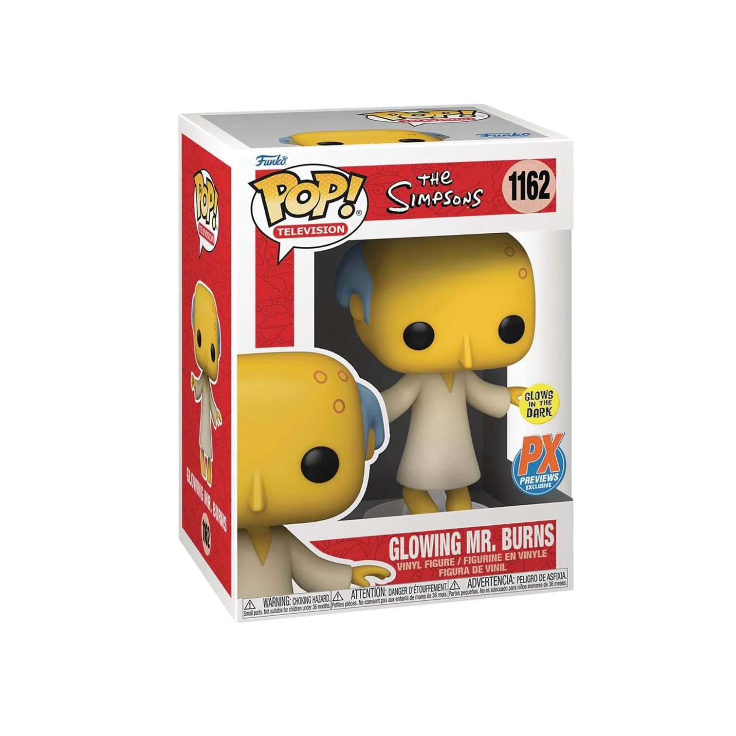 Glowing Mr. Burns (GITD) Funko Pop! #1162 The Simpsons - PX Previews Exclusive - Condition 8.75/10