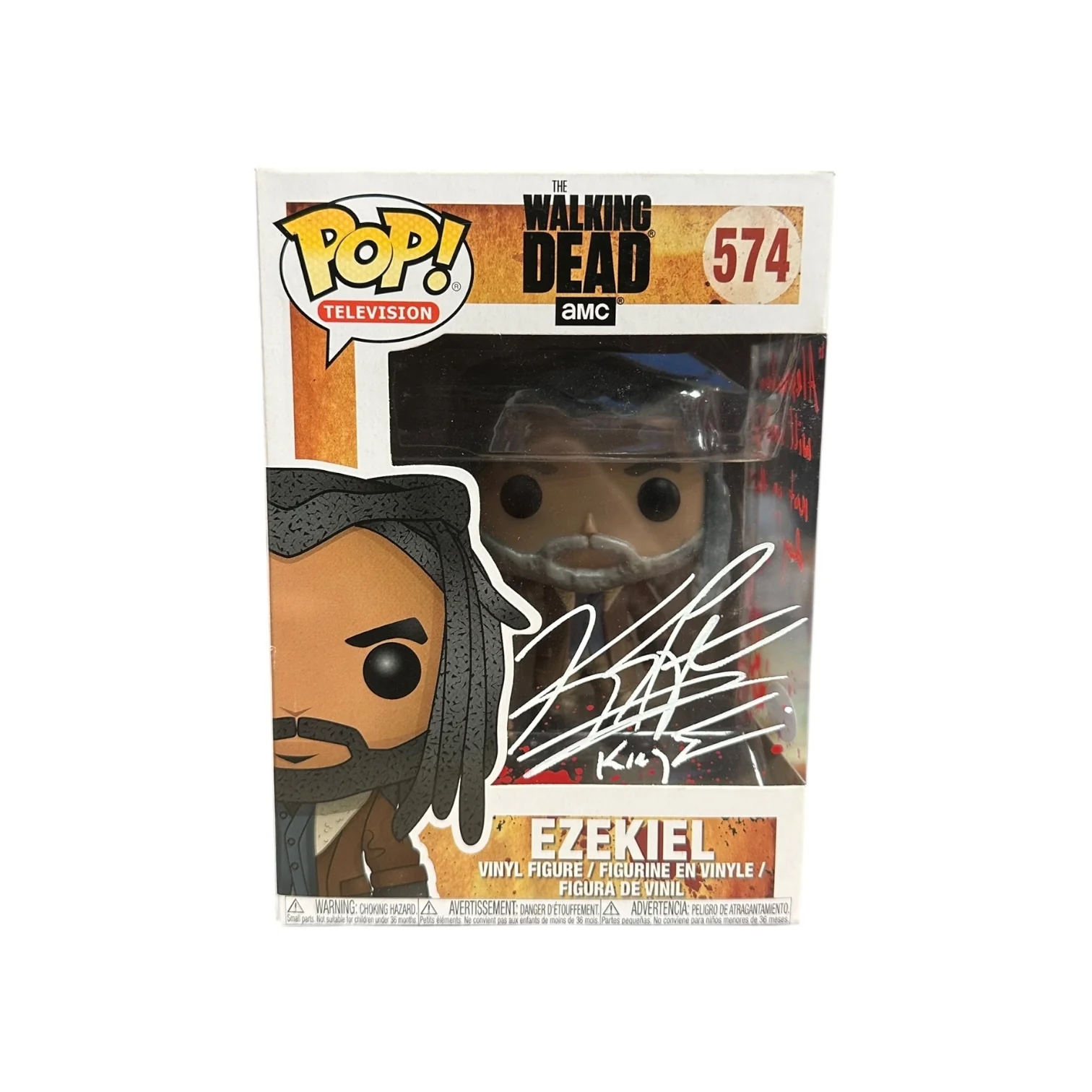 Khary Payton Signed Ezekiel #574 Funko Pop! - The Walking Dead - Condition 9/10 - ACOA Authenticated