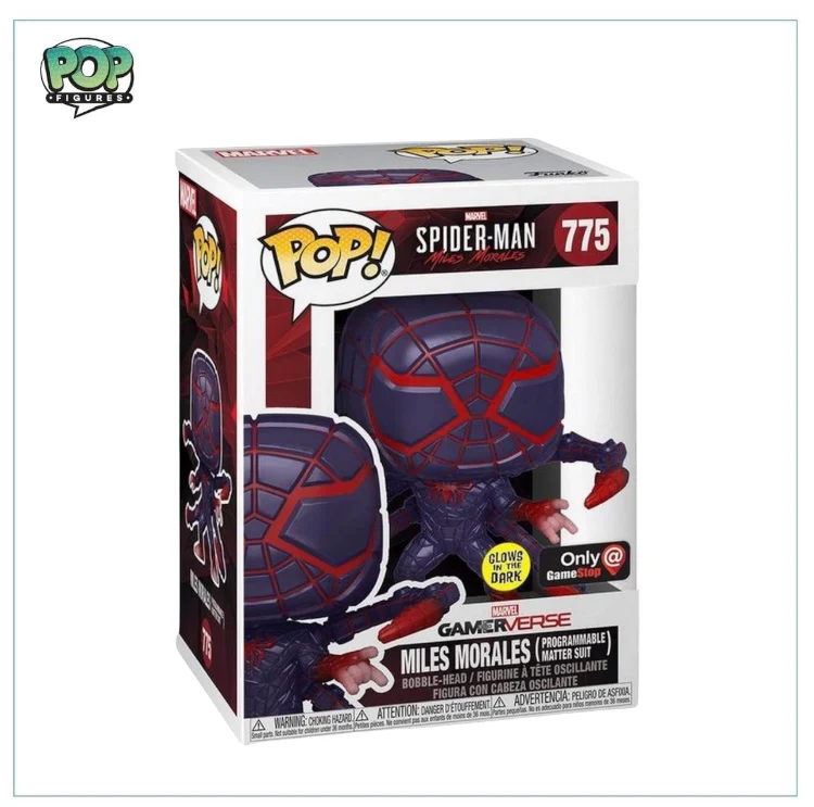 Miles Morales (Programmable Matter Suit) Glow in the Dark #840 Funko Pop! Marvel Spider-Man, GameStop Exclusive