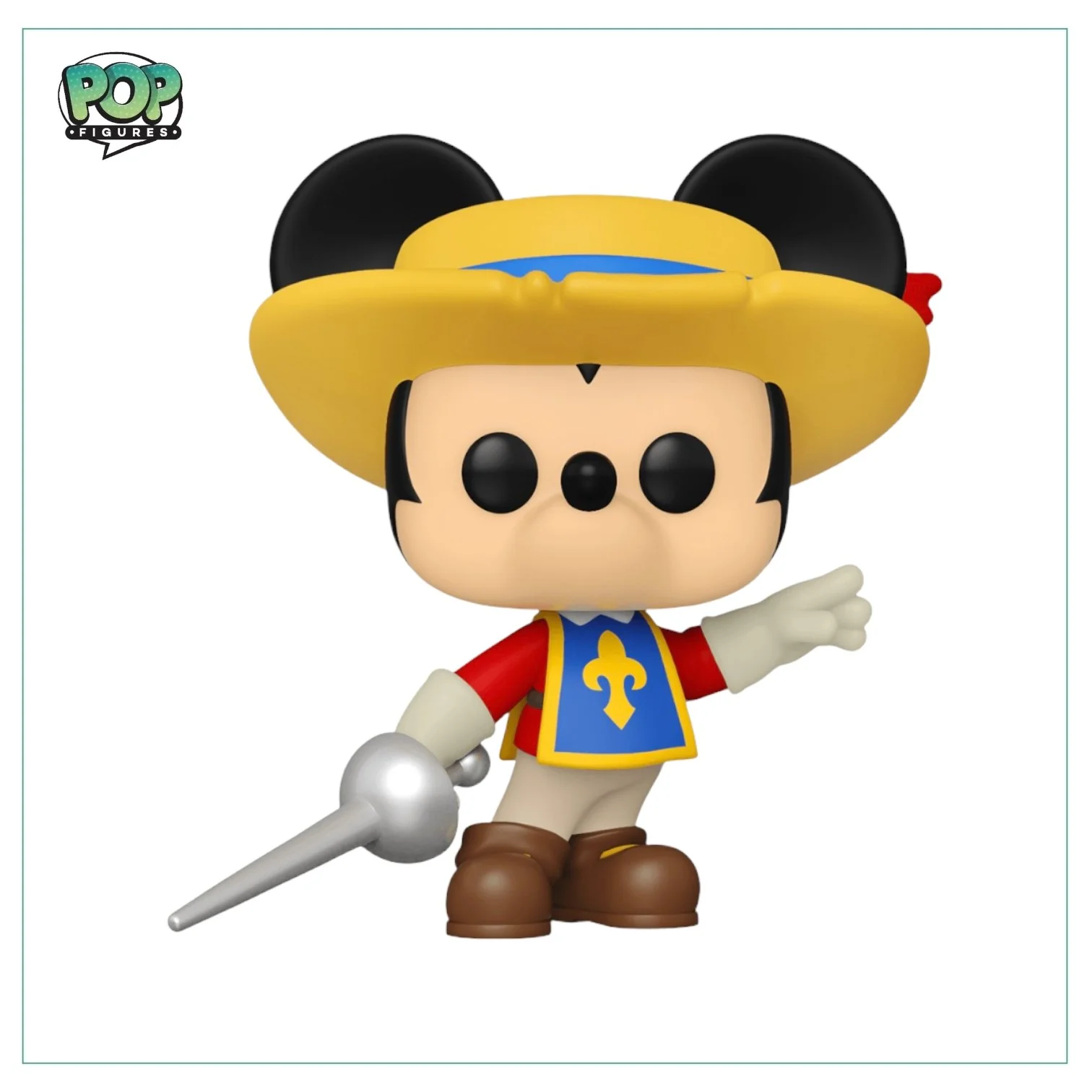 Mickey Mouse #1042 Funko Pop! - Disney The Three Musketeers - 2021 Virtual Funkon (Shared Sticker) - Image 2