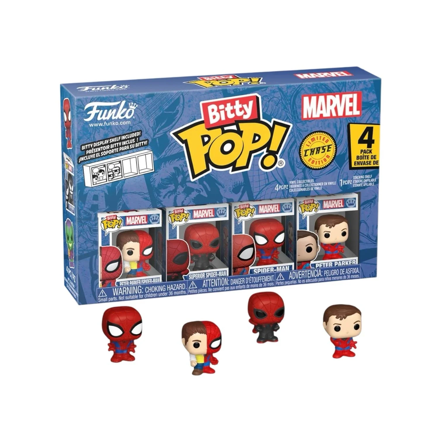 Peter Parker / Spider-man Funko 4 Pack Bitty Pop - Marvel