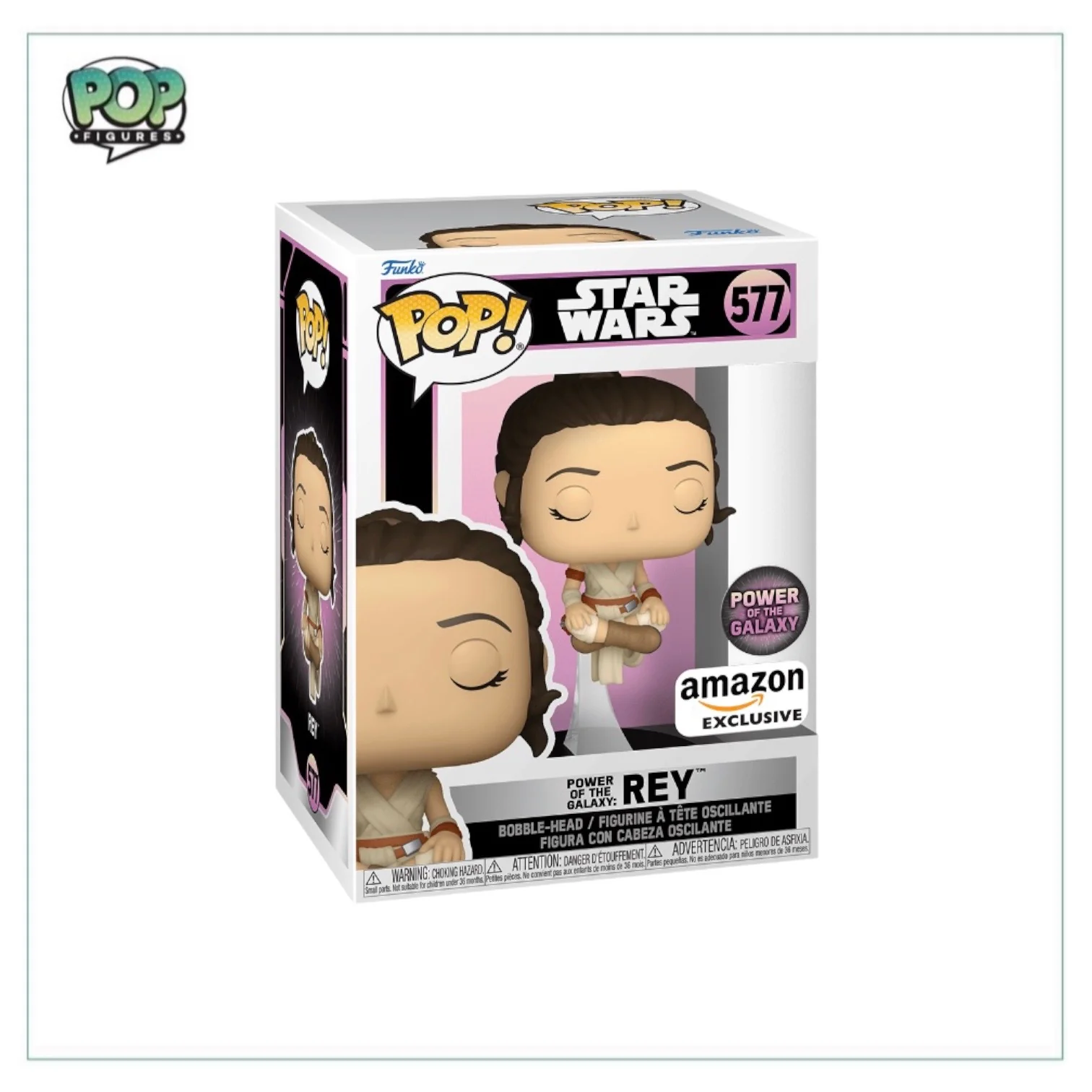 Power of the Galaxy: Rey #577 Funko Pop! - Star Wars - Amazon Exclusive