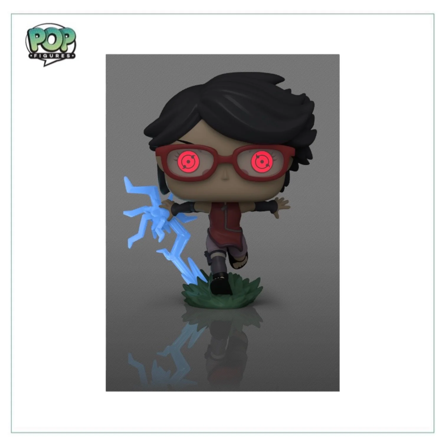 Sarada with Sharingan #1358 (Glows in the Dark) Funko Pop! - Boruto: Naruto Next Generations - Entertainment Earth Exclusive - Image 2