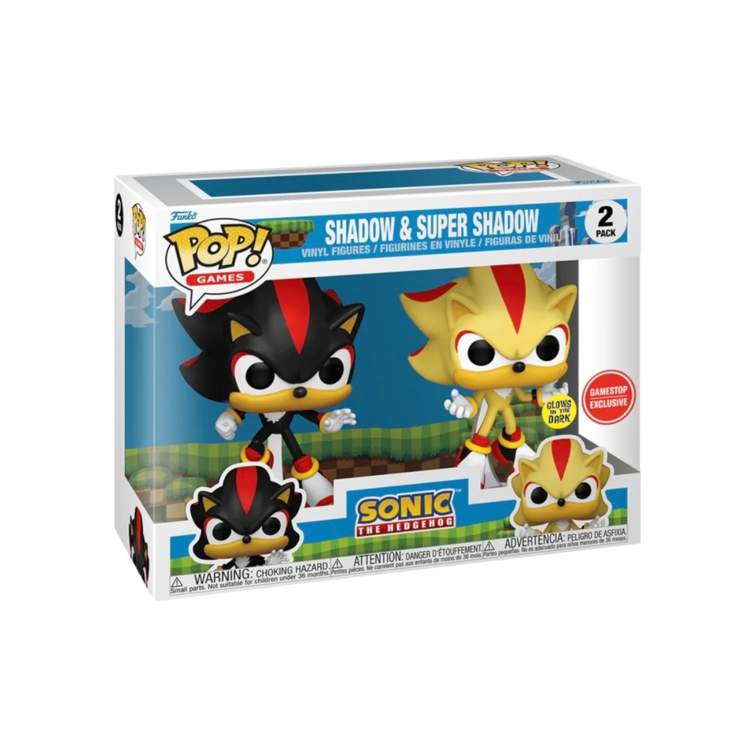 Shadow & Super Shadow (Glows in the Dark) 2 Pack Funko Pop! - Sonic the Hedgehog - GameStop Exclusive
