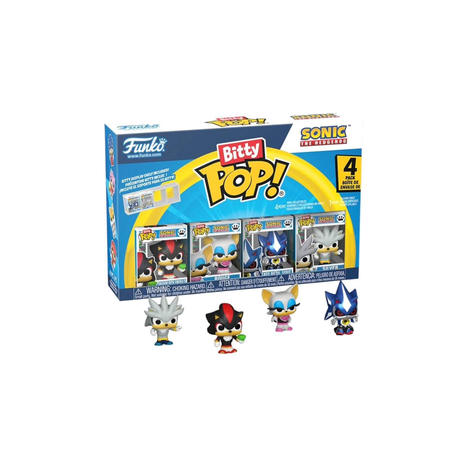 Shadow with Emerald 4 Pack Funko Bitty Pops - Sonic the Hedgehog - PREORDER
