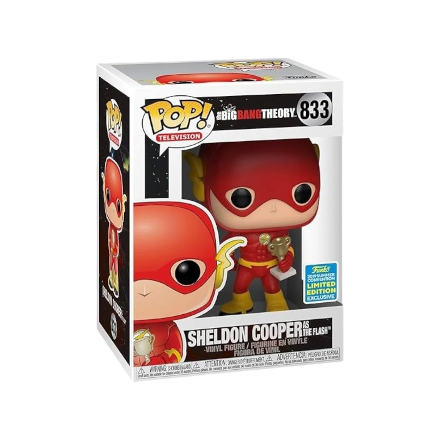 Sheldon Cooper as The Flash #833 Funko Pop! - The Big Bang Theory - SDCC 2019 Shared Exclusive - Condition 8.5/10