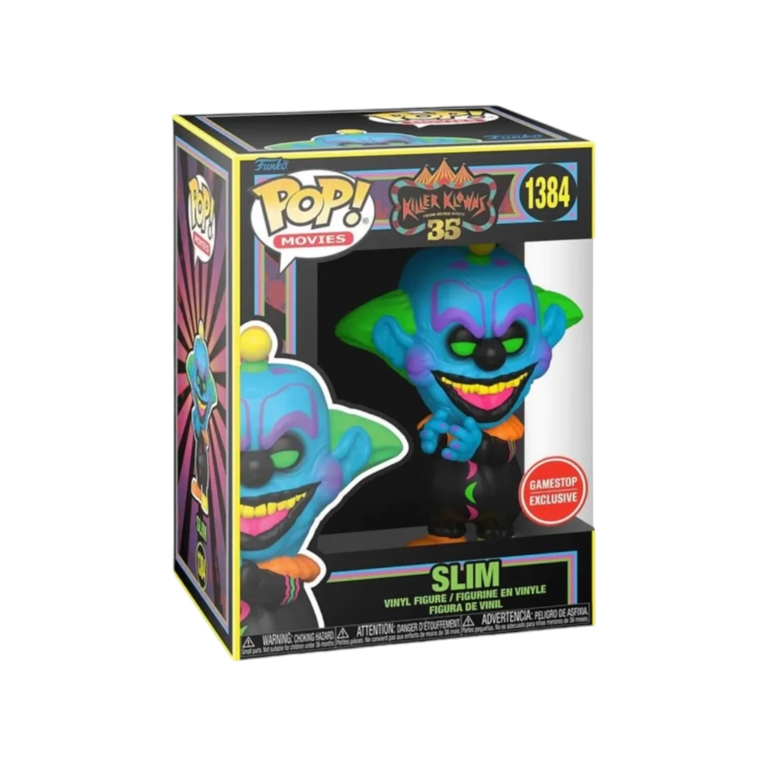 Slim #1384 (Blacklight) Funko Pop! - Killer Klowns from Outer Space - Gamestop Exclusive