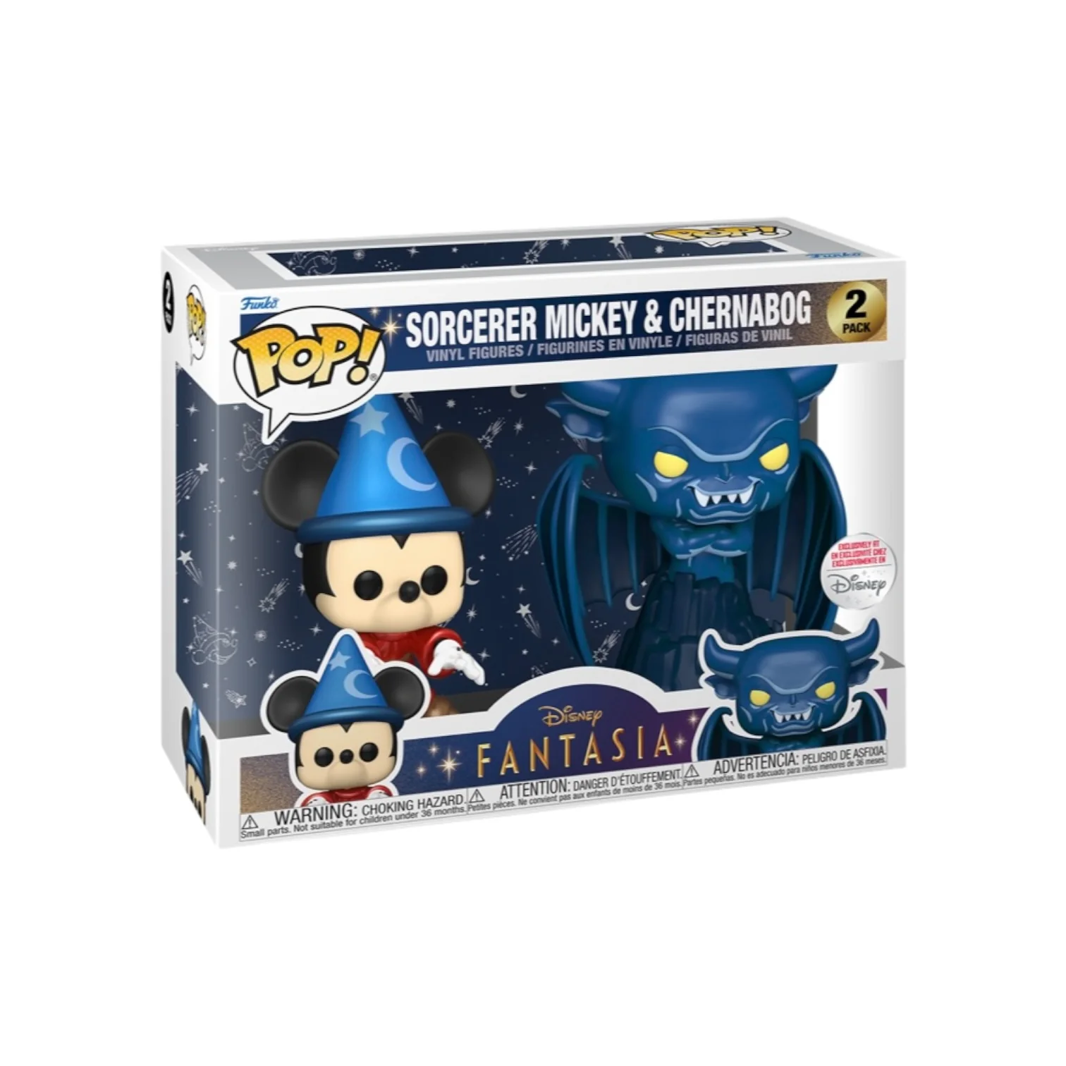 Sorcerer Mickey & Chernabog (Metallic) 2 Pack Funko Pop! - Disney: Fantasia - Disney Store Exclusive