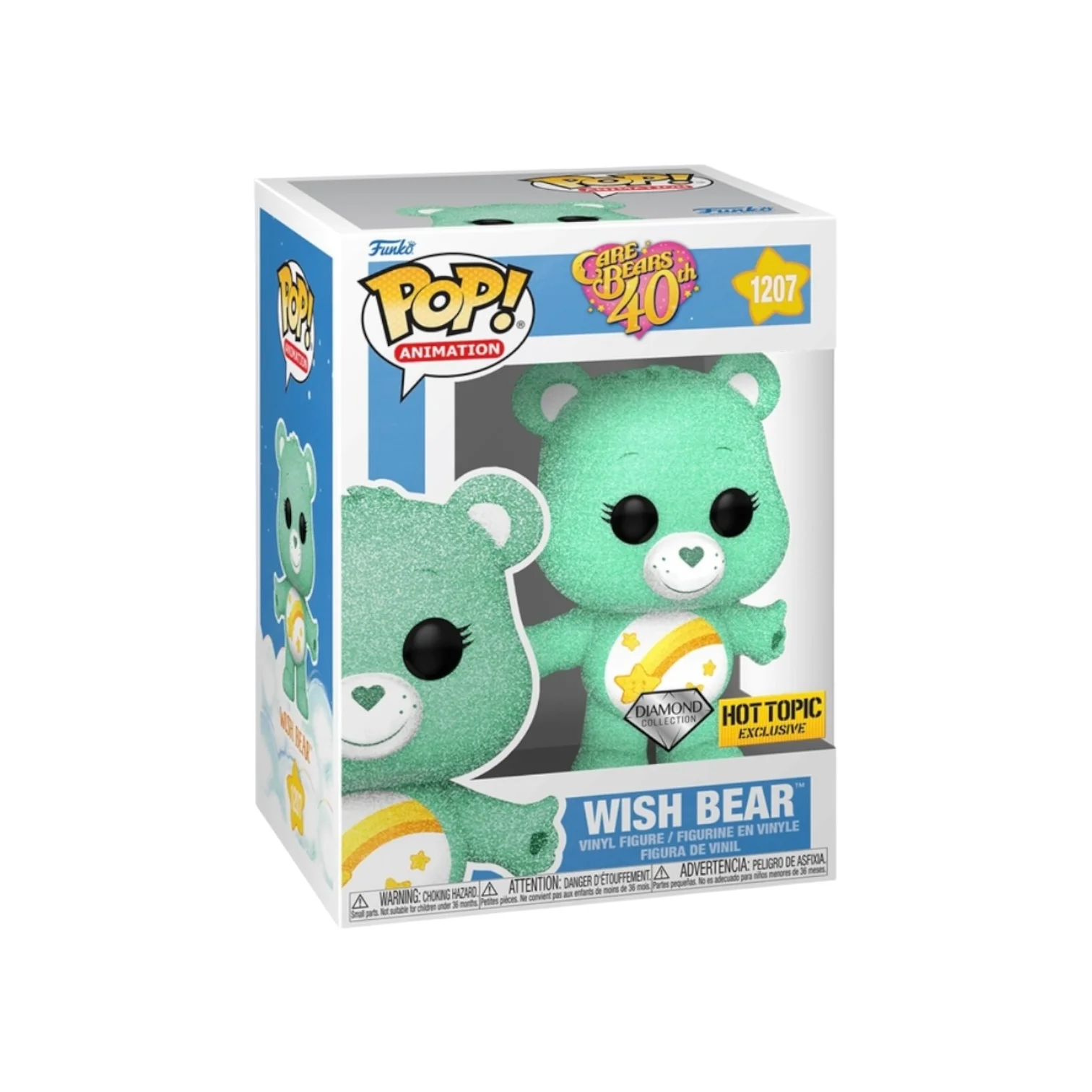 Wish Bear #1207 (Diamond Collection) Funko Pop! - Care Bears 40th Anniversary - Hot Topic Exclusive