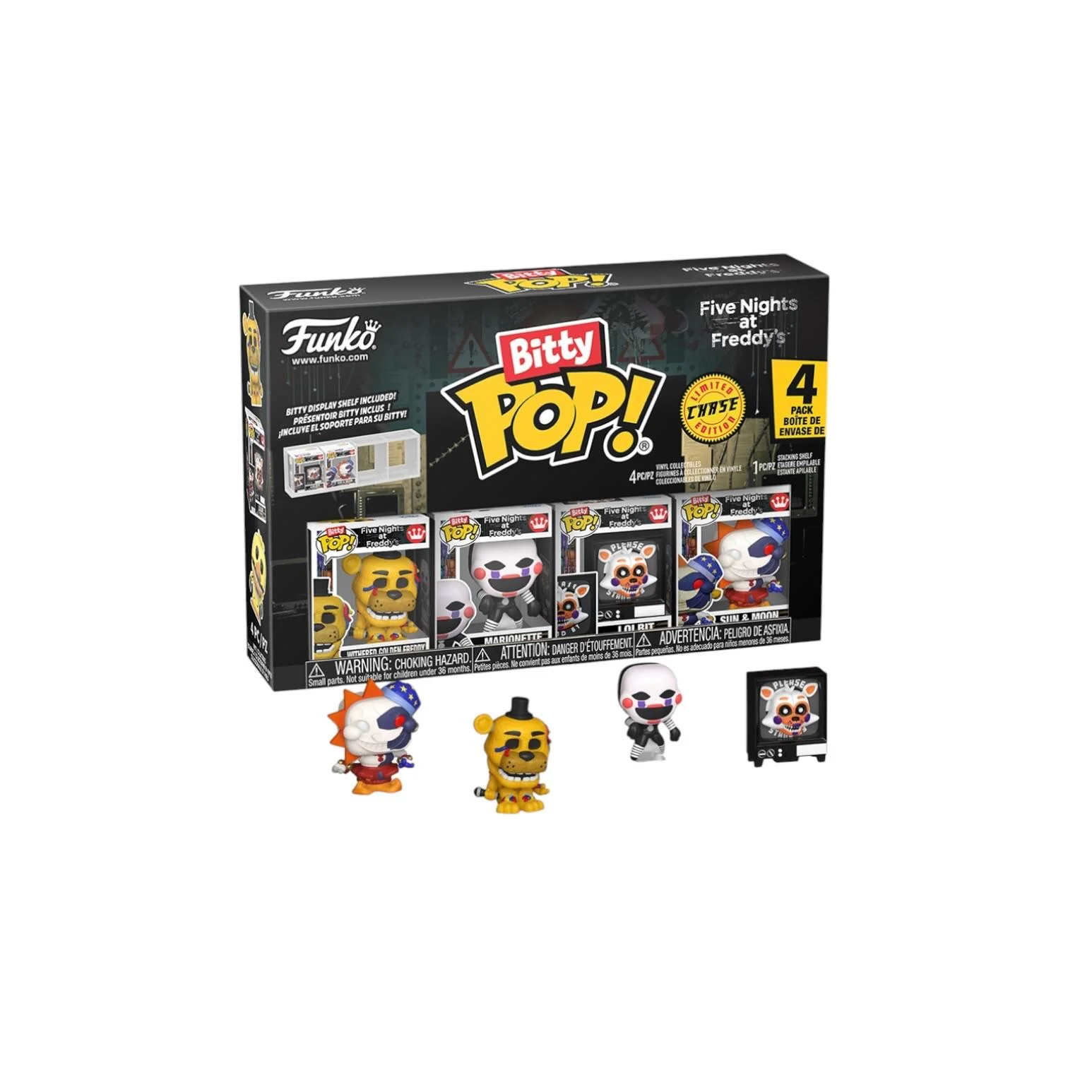 Withered Golden Freddy 4 Pack Funko Bitty Pops - Five Nights at Freddy's - Chance of Chase - PREORDER
