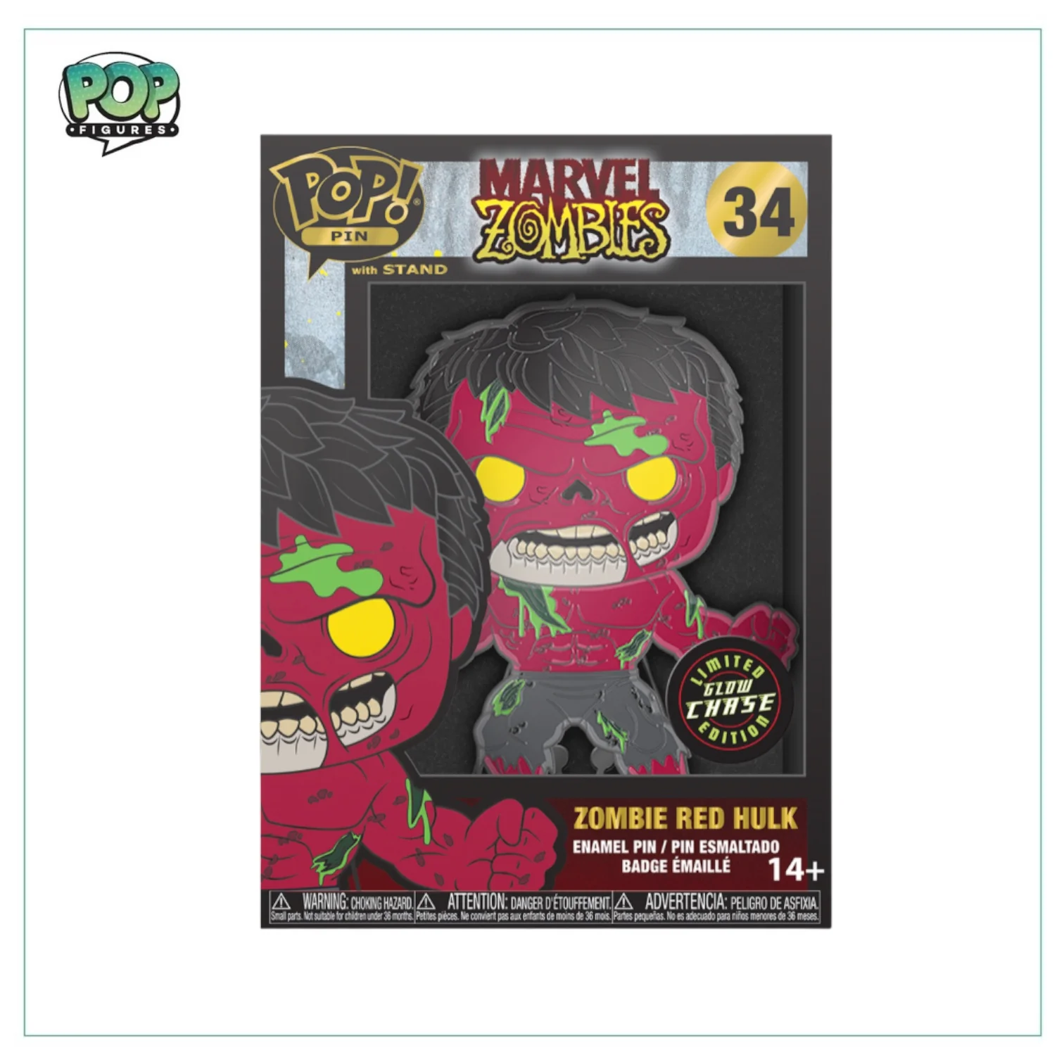 Zombie Hulk #34 Enamel Pop! Pin - Marvel Zombie - Glows in the Dark - Chance of Chase - Image 2