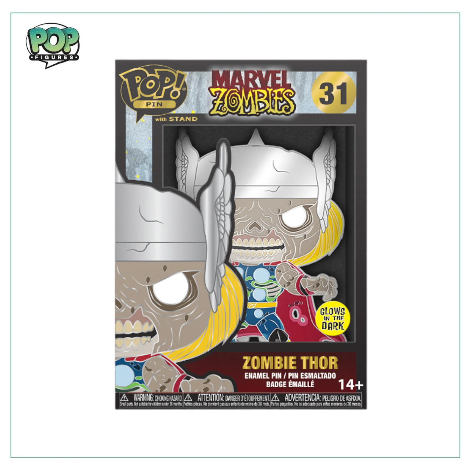 Zombie Thor #31 Enamel Pop! Pin - Marvel Zombies - Glow in the Dark